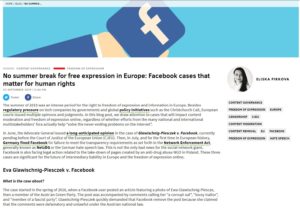 No summer break for free expression in Europe: Facebook cases that matter for human rights