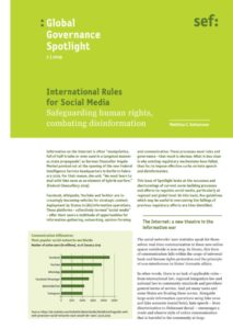 International Rules for Social Media Safeguarding human rights, combating disinformation