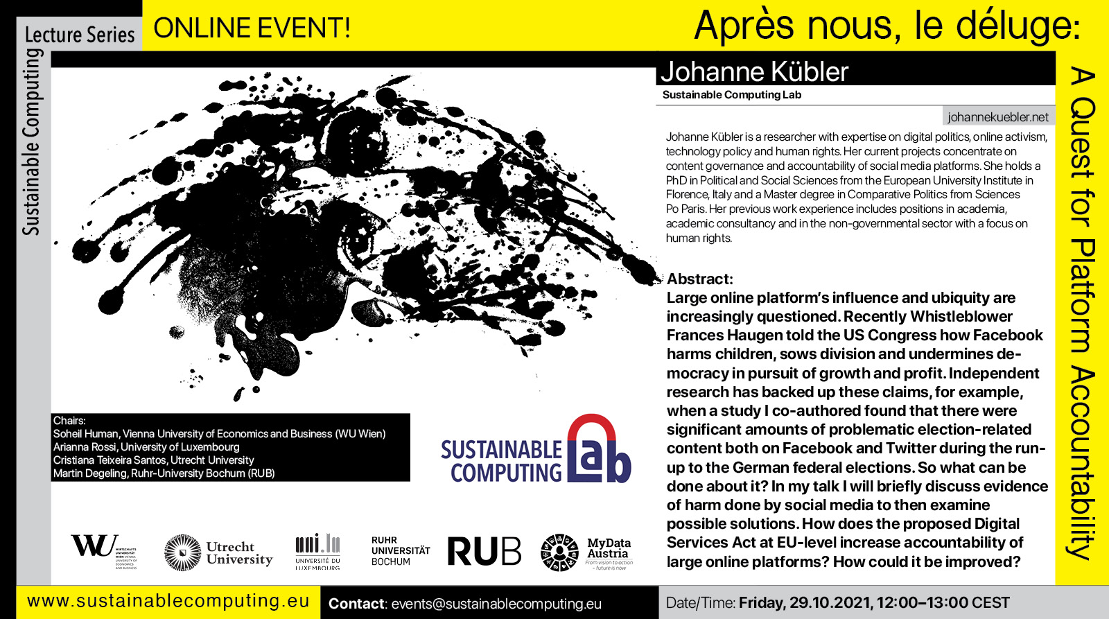 Johanne Kubler: Poster Sustainable Computing Lecture Series